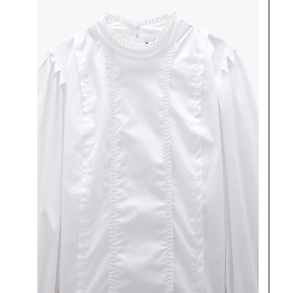 SCALLOPED POPLIN TOP - Picture 7 of 12